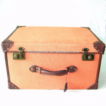 guangzhou manufacturer Canvas and Leather suitcase